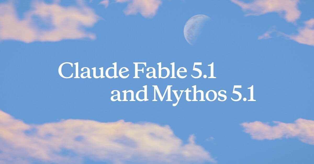 Официальная иллюстрация Anthropic для Claude Fable 5.1 и Claude Mythos 5.1